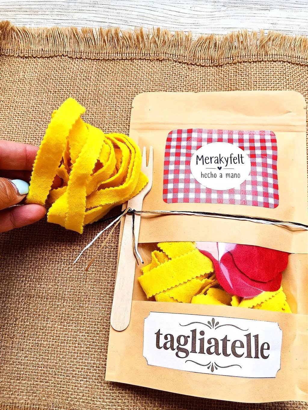 Lote de 3 bolsitas de pasta de fieltro para juego simbólico